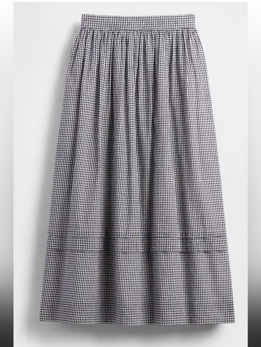 GAP / Doen Gingham Midi Skirt in Black and White. Medium